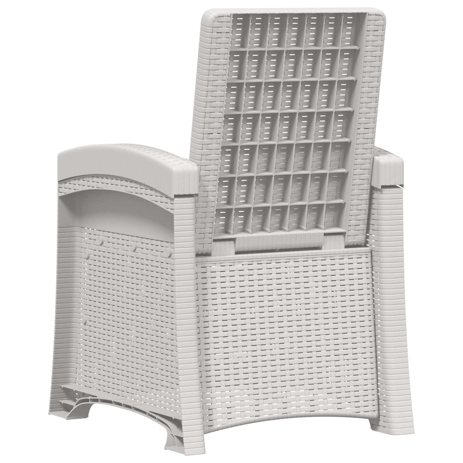 Garten-Liegesessel Rattan-Optik Weiß PP