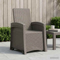Liegesessel Garten Rattan-Optik Hellgrau PP