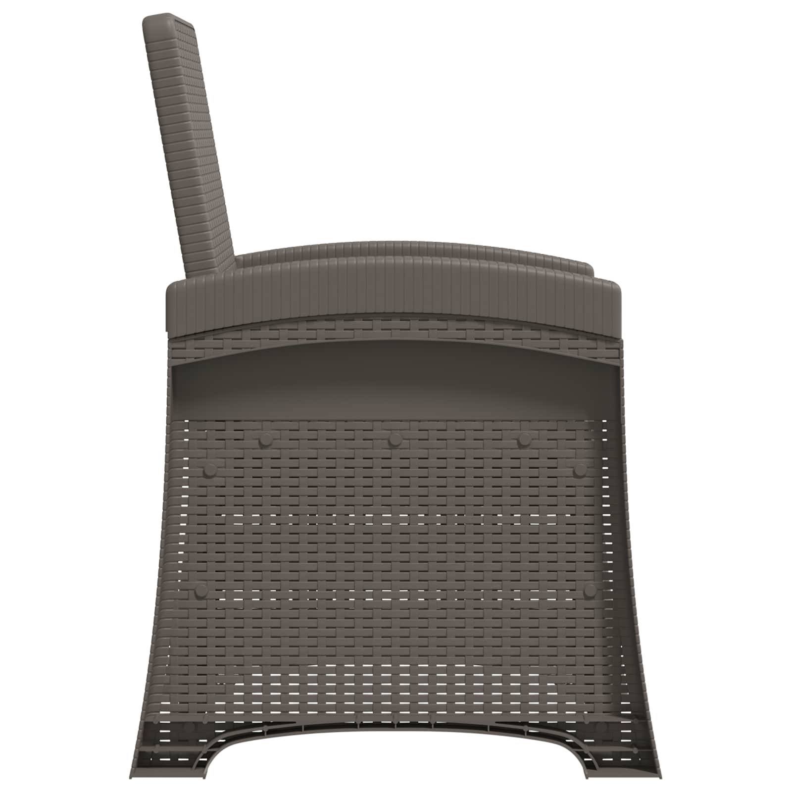 Liegesessel Garten Rattan-Optik Hellgrau PP