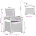 Liegesessel Garten Rattan-Optik Hellgrau PP