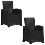 Liegesessel Garten Rattan-Optik 2 pcs Anthrazit PP