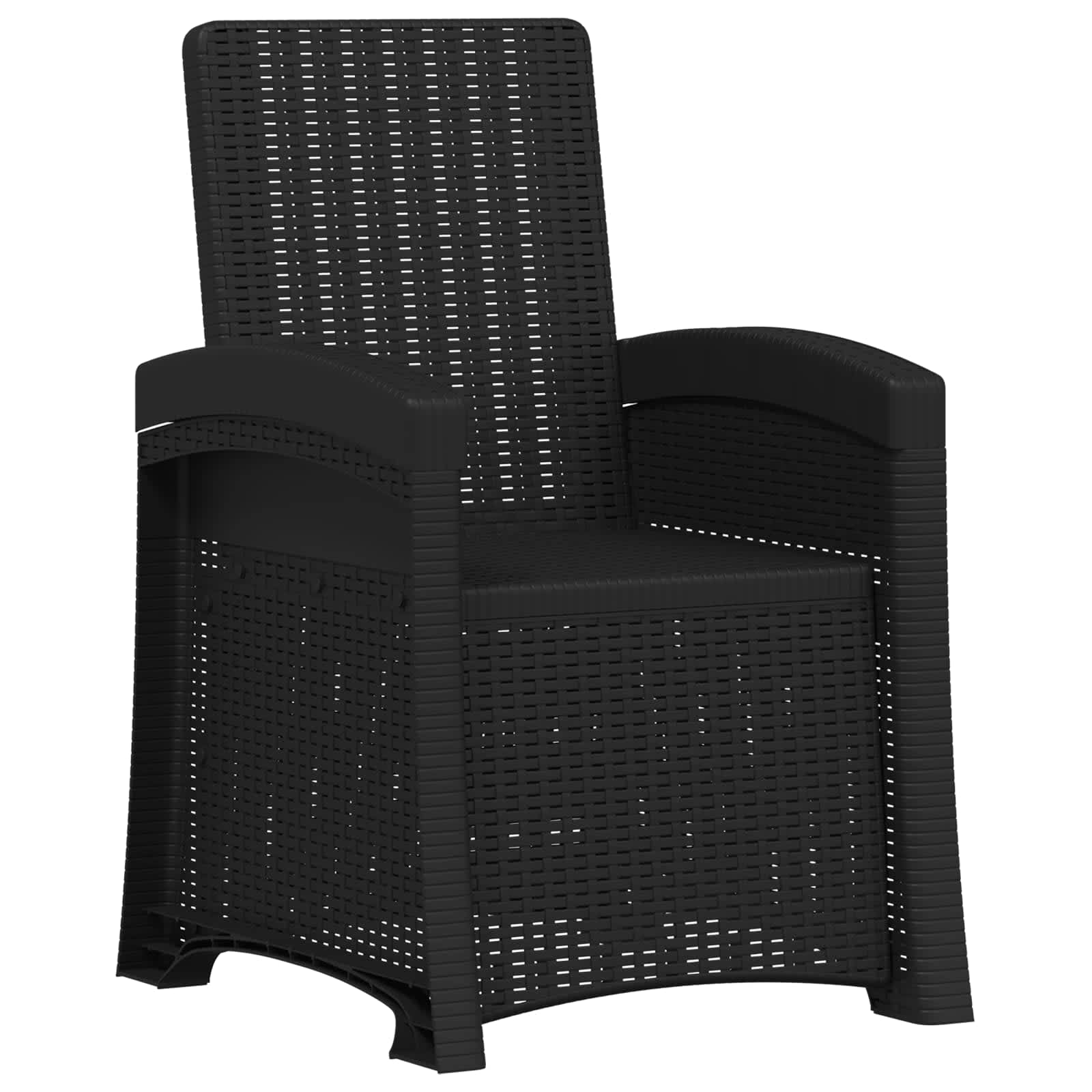 Liegesessel Garten Rattan-Optik 2 pcs Anthrazit PP