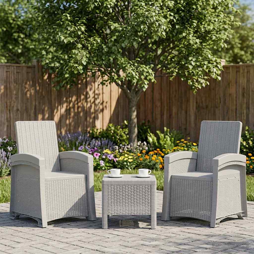 Liegesessel Garten Rattan-Optik 2 pcs Weiß PP