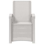 Liegesessel Garten Rattan-Optik 2 pcs Weiß PP