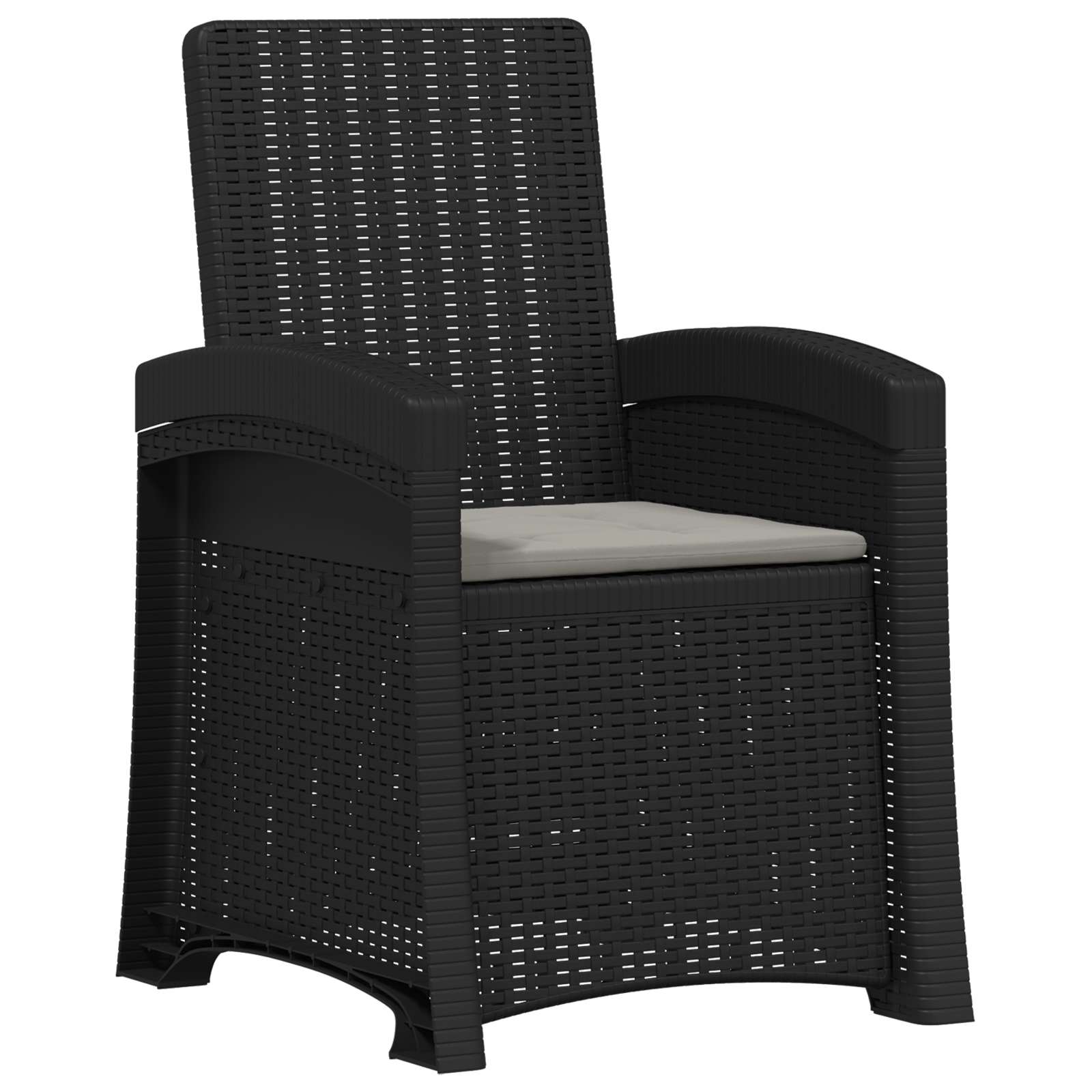 Liegesessel Garten Rattan-Optik Anthrazit und Hellgrau PP