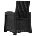 Liegesessel Garten Rattan-Optik Anthrazit und Hellgrau PP