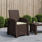Liegesessel Garten Rattan-Optik Braun und Creme PP