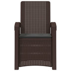 Liegesessel Garten Rattan-Optik Braun und Anthrazit PP