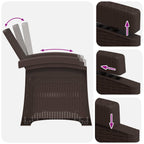 Liegesessel Garten Rattan-Optik Braun und Anthrazit PP