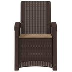 Liegesessel Garten Rattan-Optik Braun und Taupe PP