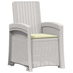 Liegesessel Garten Rattan-Optik Weiß und Creme PP