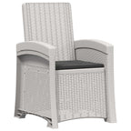 Liegesessel Garten Rattan-Optik Weiß und Anthrazit PP
