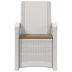 Liegesessel Garten Rattan-Optik Weiß und Taupe PP
