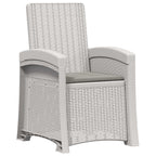 Liegesessel Garten Rattan-Optik Weiß und Hellgrau PP