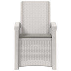 Liegesessel Garten Rattan-Optik Weiß und Hellgrau PP