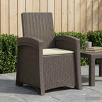 Liegesessel Garten Rattan-Optik Hellgrau und Creme PP