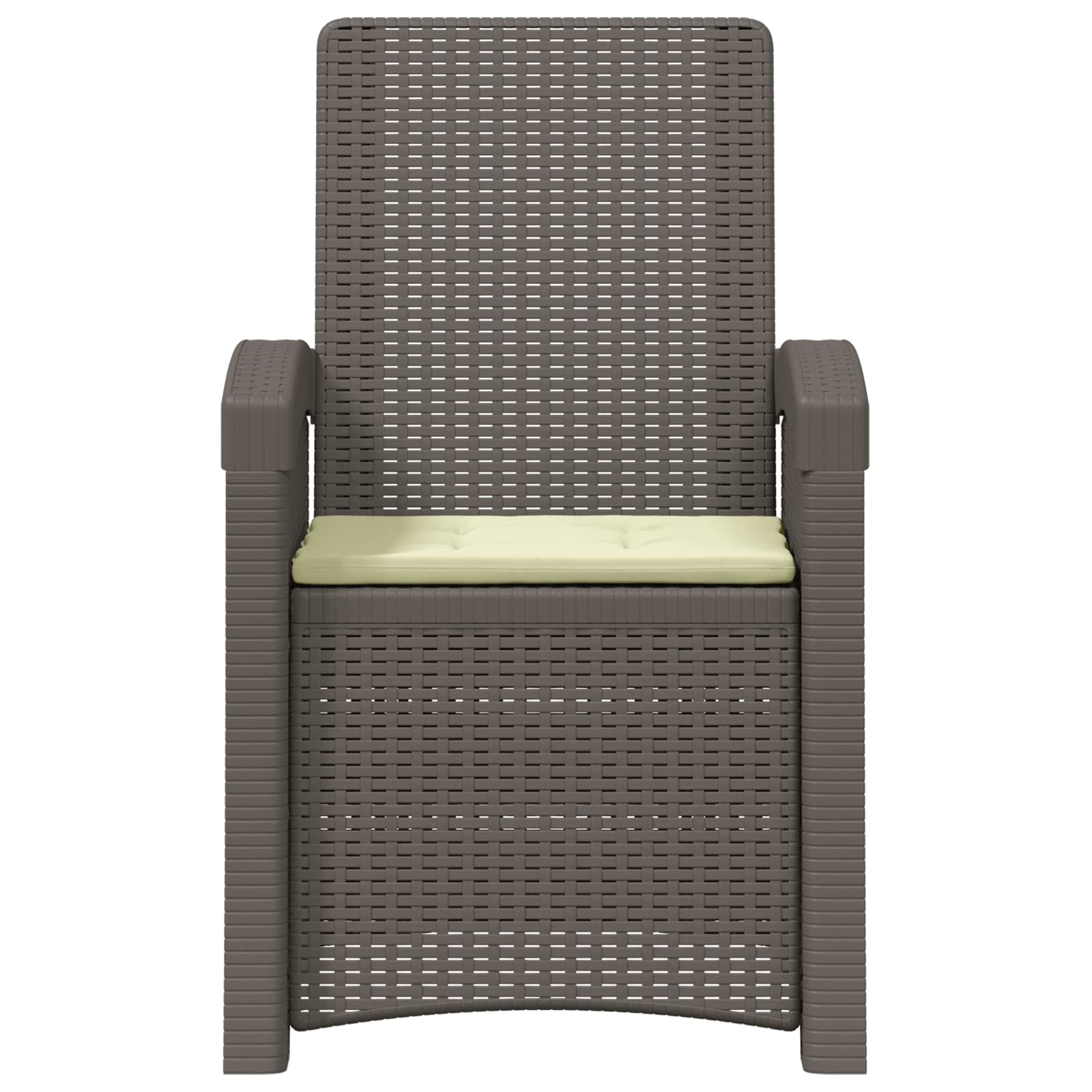 Liegesessel Garten Rattan-Optik Hellgrau und Creme PP