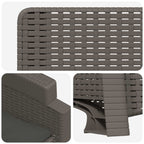 Liegesessel Garten Rattan-Optik Hellgrau und Anthrazit PP