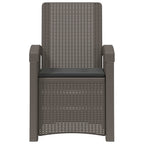 Liegesessel Garten Rattan-Optik Hellgrau und Anthrazit PP