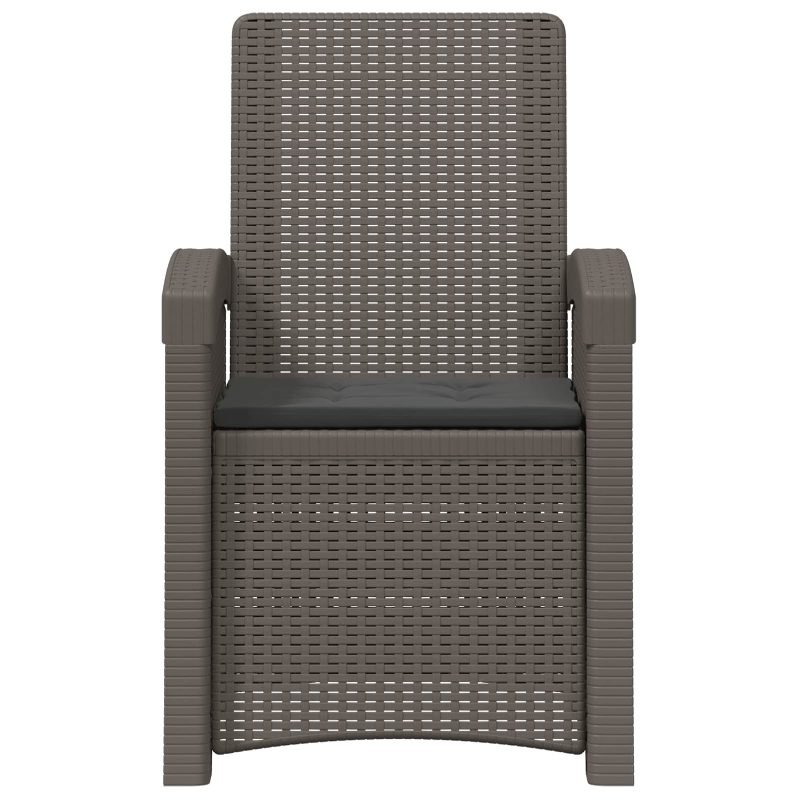 Liegesessel Garten Rattan-Optik Hellgrau und Anthrazit PP