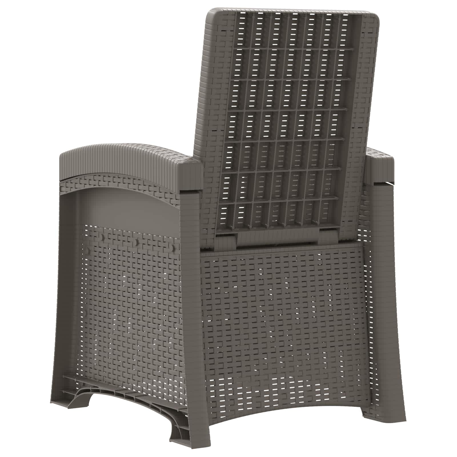 Liegesessel Garten Rattan-Optik Hellgrau und Taupe PP