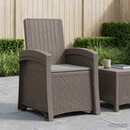 Liegesessel Garten Rattan-Optik Hellgrau PP