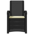 Liegesessel Garten Rattan-Optik 2 pcs Anthrazit und Creme PP