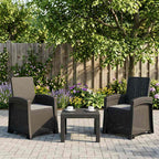 Liegesessel Garten Rattan-Optik 2 pcs Anthrazit PP