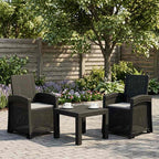 Liegesessel Garten Rattan-Optik 2 pcs Anthrazit und Hellgrau PP