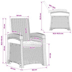 Liegesessel Garten Rattan-Optik 2 pcs Braun und Creme PP