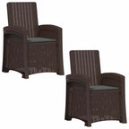 Liegesessel Garten Rattan-Optik 2 pcs Braun und Anthrazit PP