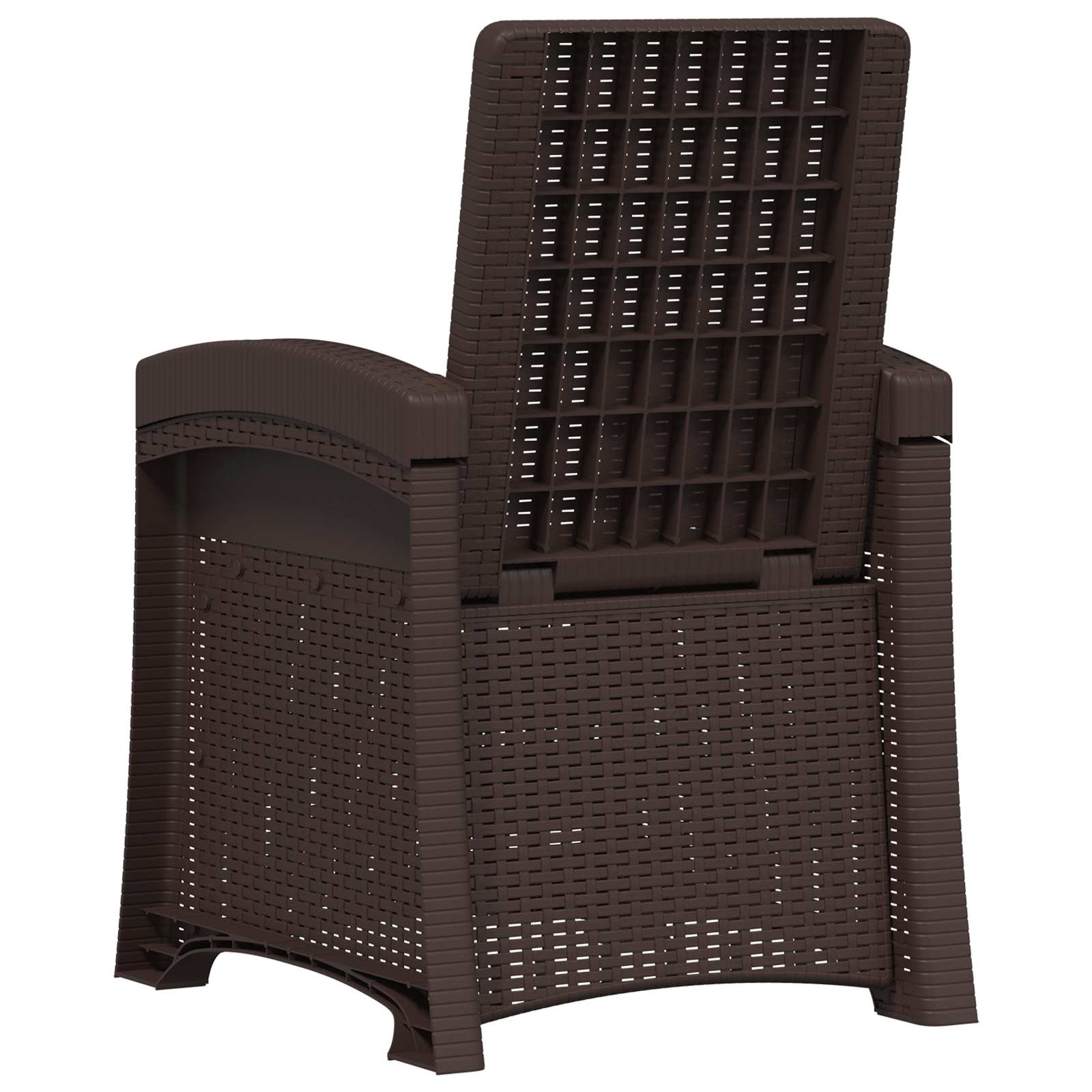 Liegesessel Garten Rattan-Optik 2 pcs Braun und Anthrazit PP