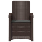 Liegesessel Garten Rattan-Optik 2 pcs Braun und Anthrazit PP