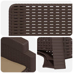Liegesessel Garten Rattan-Optik 2 pcs Braun und Taupe PP