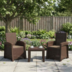 Liegesessel Garten Rattan-Optik 2 pcs Braun und Taupe PP