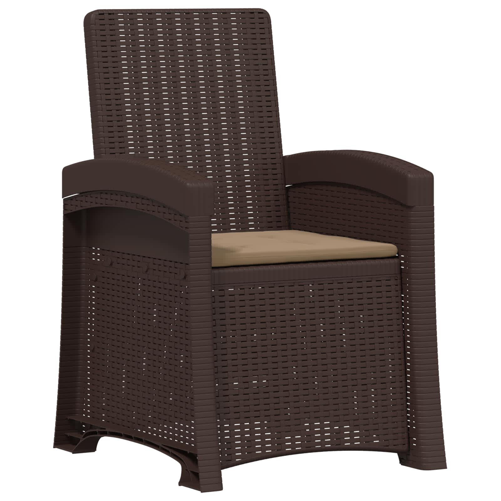 Liegesessel Garten Rattan-Optik 2 pcs Braun und Taupe PP