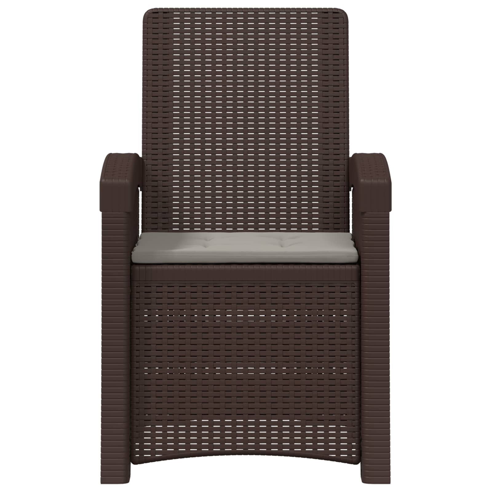 Liegesessel Garten Rattan-Optik 2 pcs Braun und Hellgrau PP
