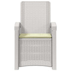 Liegesessel Garten Rattan-Optik 2 pcs Weiß und Creme PP