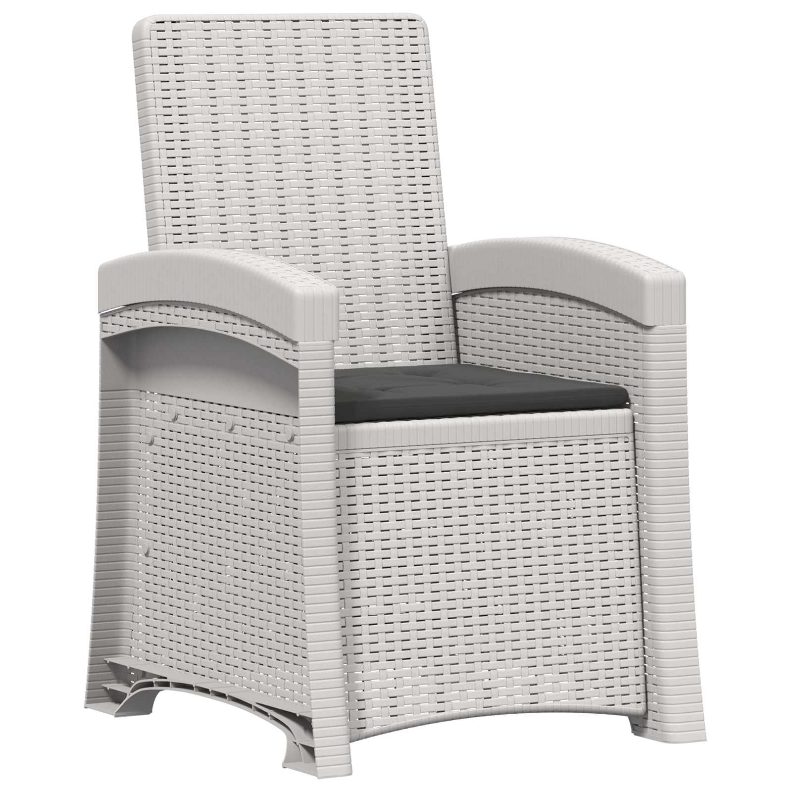 Liegesessel Garten Rattan-Optik 2 pcs Weiß und Anthrazit PP