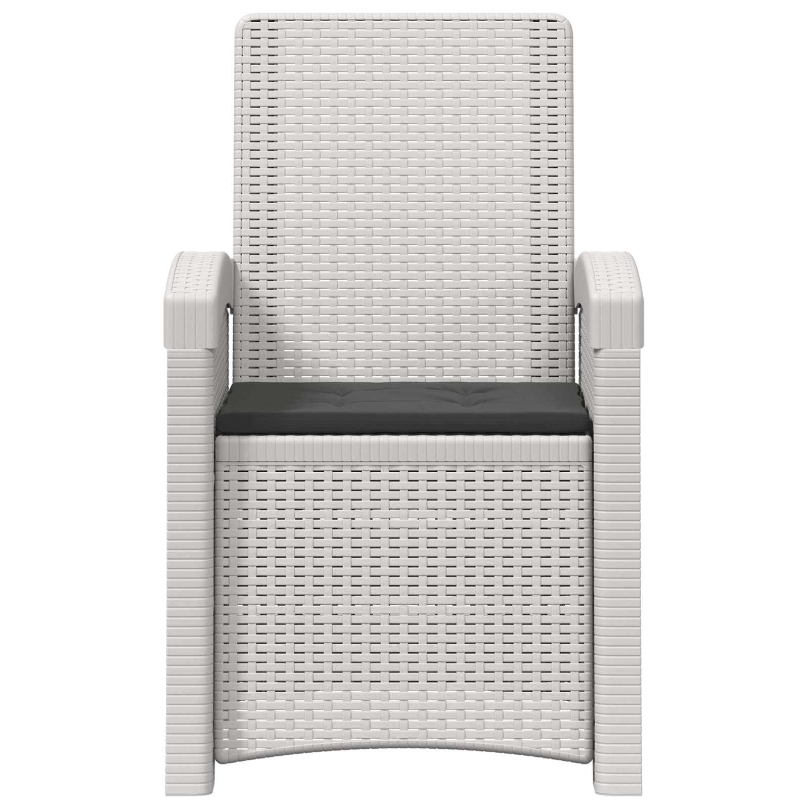 Liegesessel Garten Rattan-Optik 2 pcs Weiß und Anthrazit PP