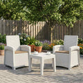 Liegesessel Garten Rattan-Optik 2 pcs Weiß und Taupe PP