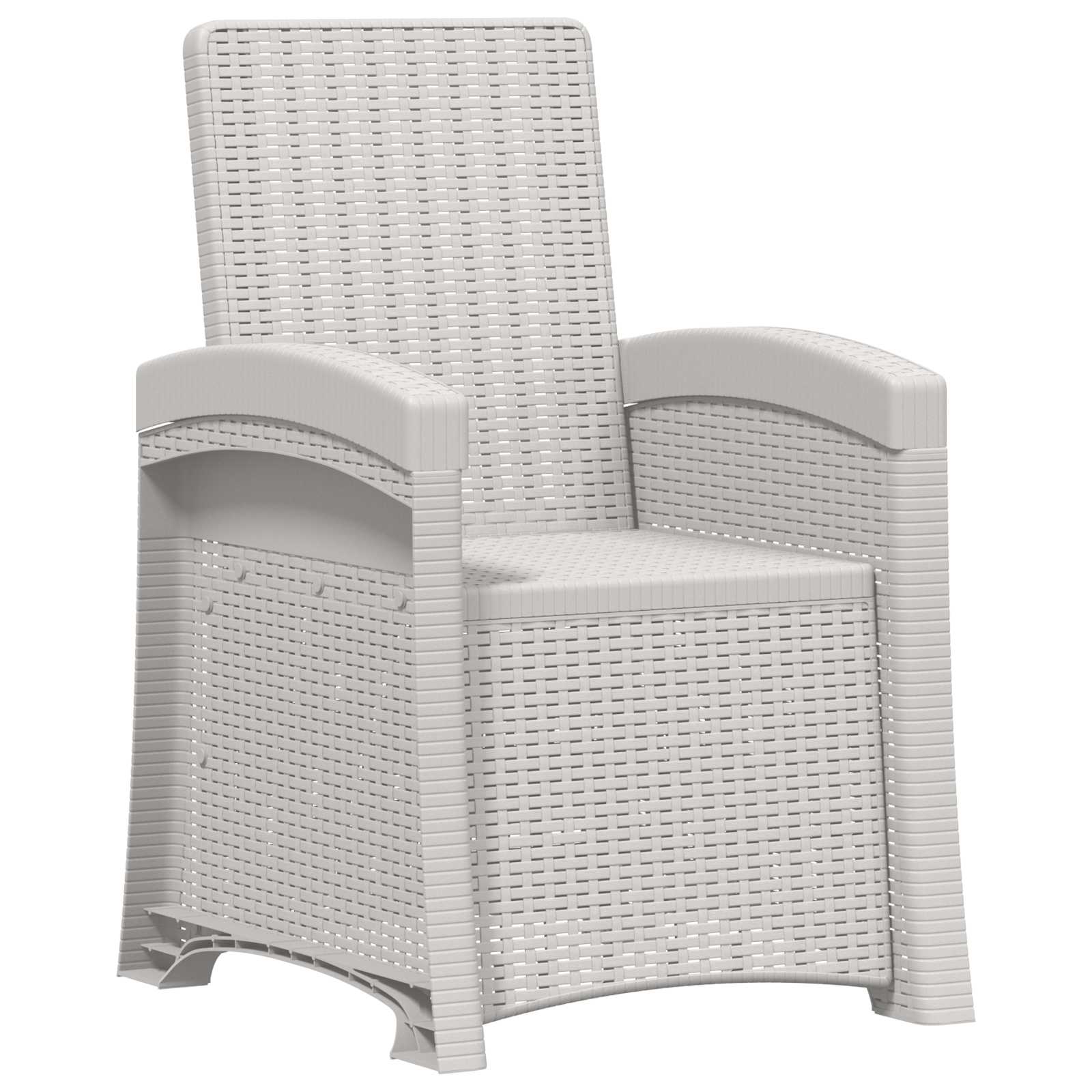Liegesessel Garten Rattan-Optik 2 pcs Weiß und Taupe PP
