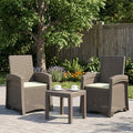 Liegesessel Garten Rattan-Optik 2 pcs Hellgrau und Creme PP