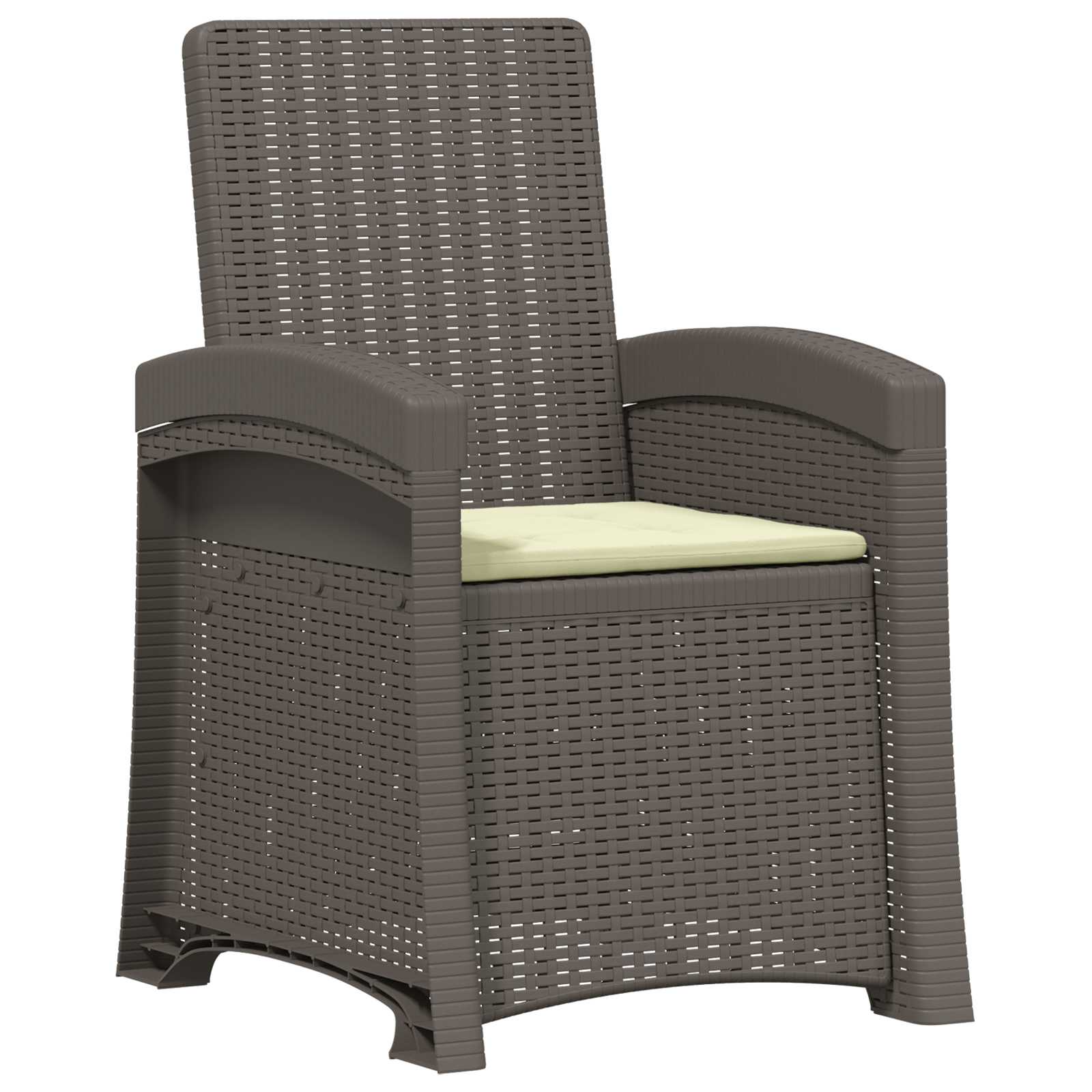 Liegesessel Garten Rattan-Optik 2 pcs Hellgrau und Creme PP