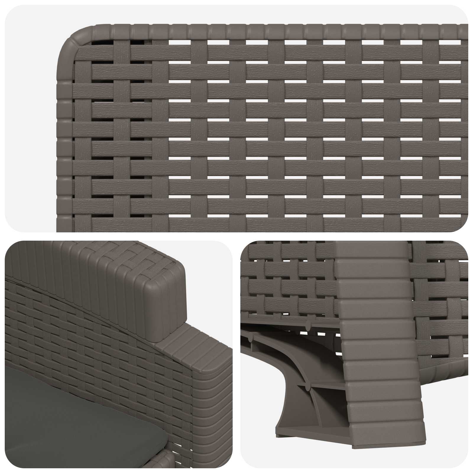 Liegesessel Garten Rattan-Optik 2 pcs Hellgrau und Anthrazit PP