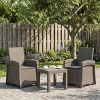 Liegesessel Garten Rattan-Optik 2 pcs Hellgrau und Anthrazit PP