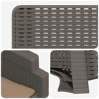 Liegesessel Garten Rattan-Optik 2 pcs Hellgrau und Taupe PP