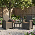Liegesessel Garten Rattan-Optik 2 pcs Hellgrau und Taupe PP