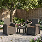 Liegesessel Garten Rattan-Optik 2 pcs Hellgrau und Taupe PP