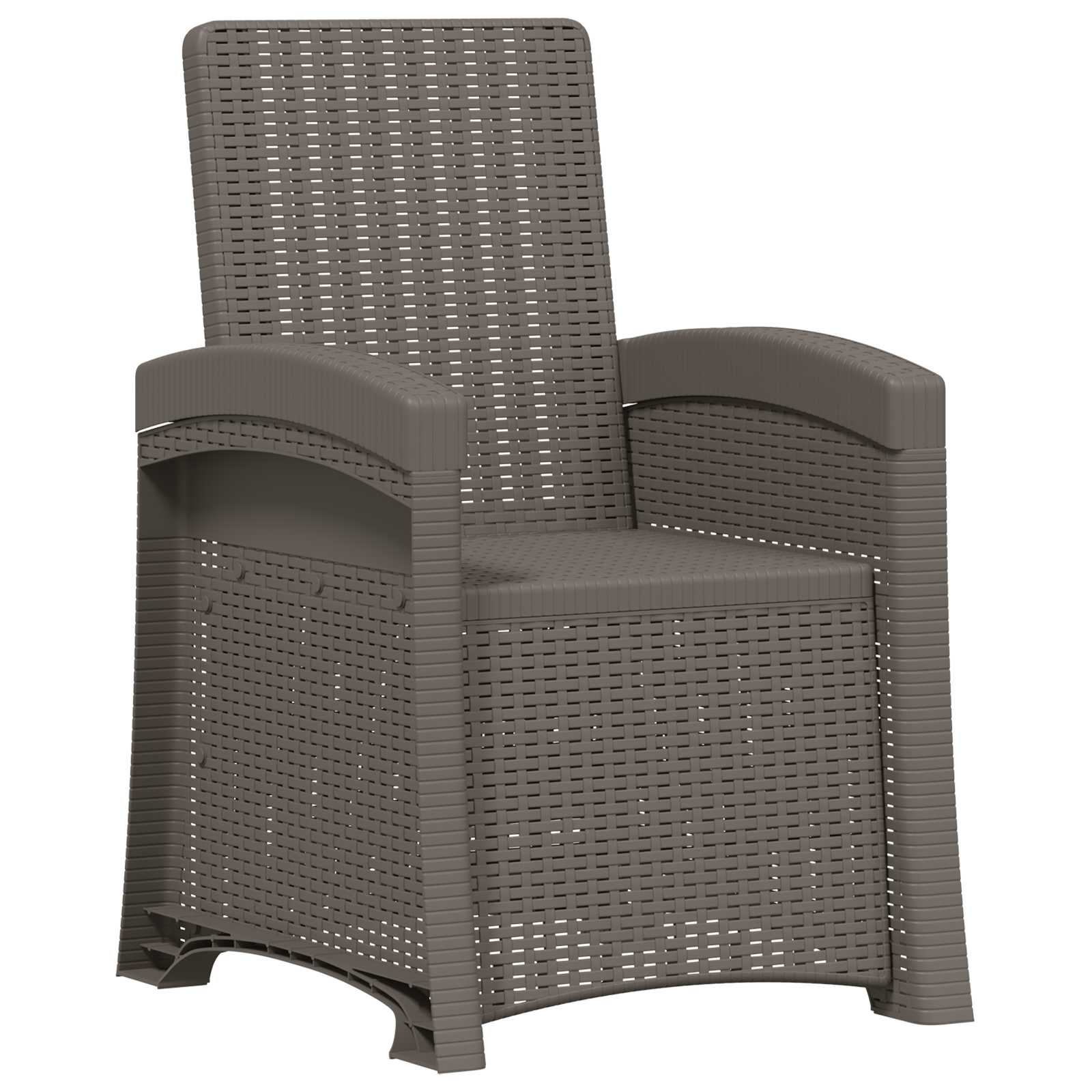 Liegesessel Garten Rattan-Optik 2 pcs Hellgrau und Taupe PP